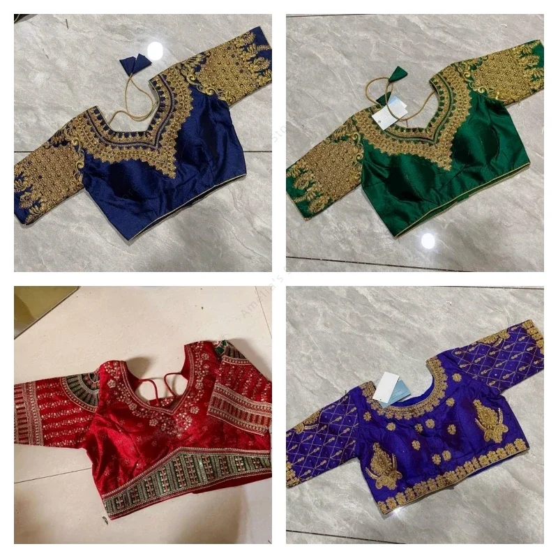 Indian Saree Blouse Hand Embroidered Sari Blouse India Traditional Choli Top for Women Wedding Festival Costume