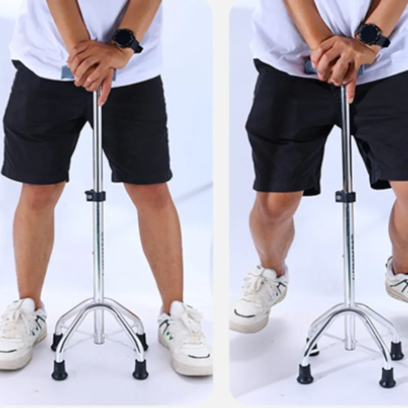 Four-Legged Walking Stick Elderly Anti-Slip Medical Cane Lightweight Mobility Aid Thickened Grip Adjustable Support