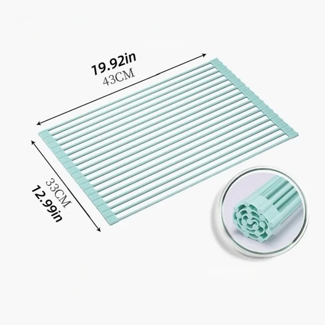 Silicone Roll-Up Dish Drying Rack 2