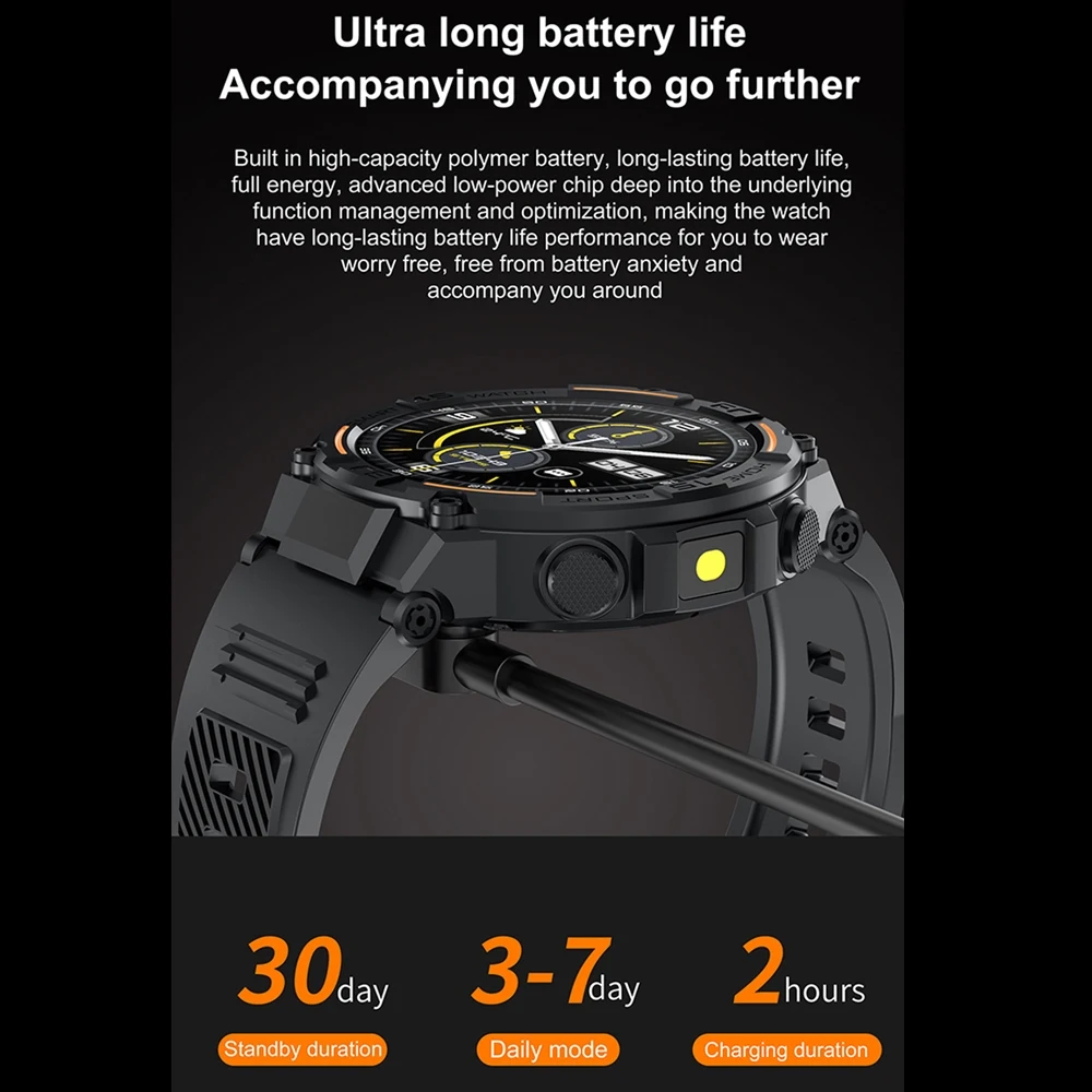Outdoor Smartwatch GPS Sports Fitness Waterproof Bluetooth Call LED Lights 1 for Xiaomi smart watch