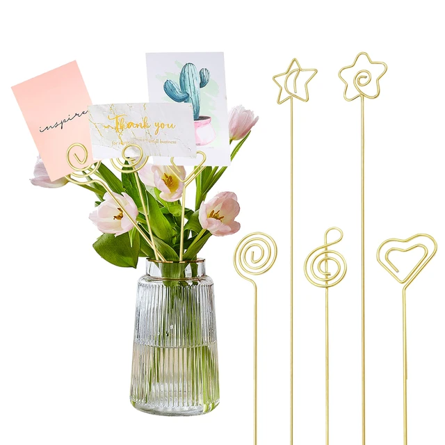 30pcs Note Holder Metal Floral Picks Wire Wedding Birthday Party Creative  Durable Immortal Bouquet Greeting - AliExpress