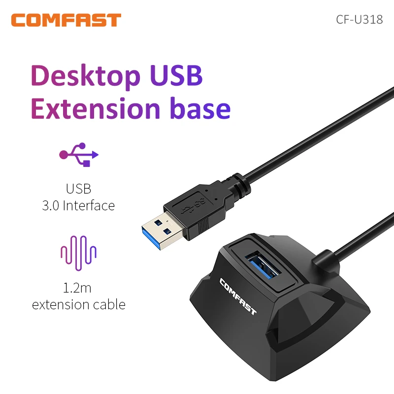 

Comfast CF-U318 USB 3,0 Удлинительный кабель базовый высокоскоростной 1,2 м Удлинительный кабель для усилителя ретранслятора для usb Wi-Fi адаптера