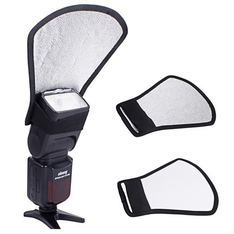 Universal Flash Diffuser Softbox Silver/White Reflector for Iconic Brand Nikon Pentax Yongnuo Speedlite Photography Accessories