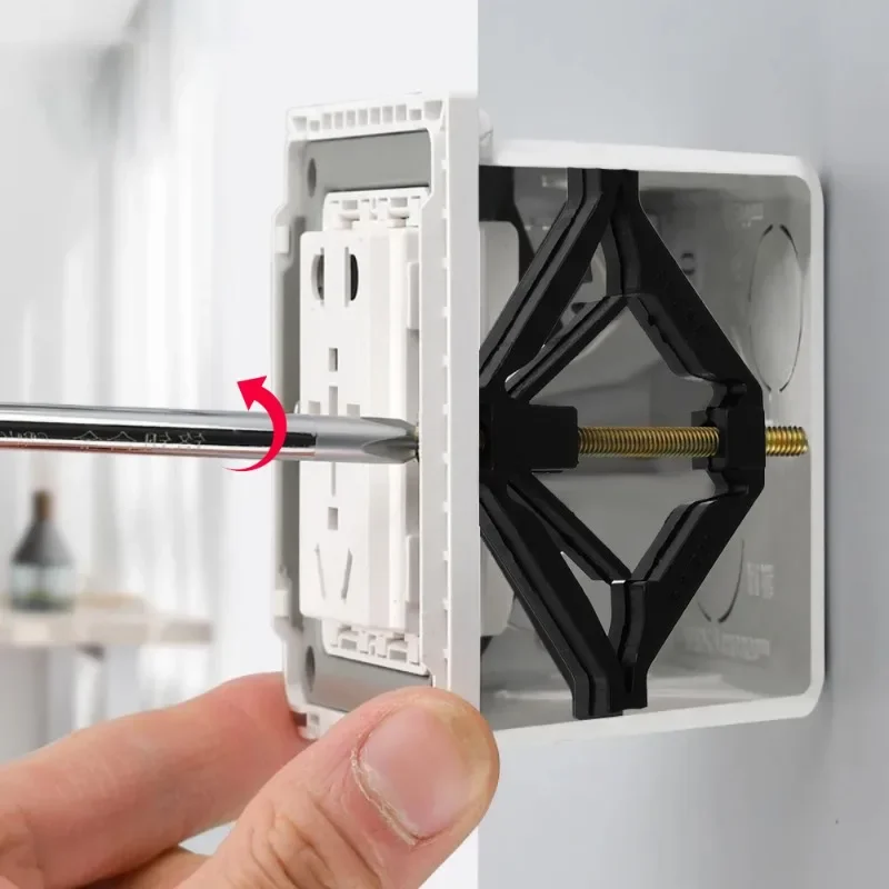 86 Type Switch Socket Bottom Boxes Repair Screw Broken Old Mounting Fast Recovery Simple Installation Repair Fixed Set 1/50x Switch Box Wall Switch Socket Repairer Electrical Plug Socket Kit Electrical Box Repairer Wall Socket Box Wall Socket Repairer Dark Box Repairer