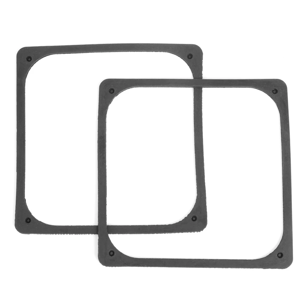 실리콘 충격 방지 흡수 패드 120x120mm 컴퓨터 케이스 팬용 진동 방지 실리콘 고무 팬 가스켓 2팩