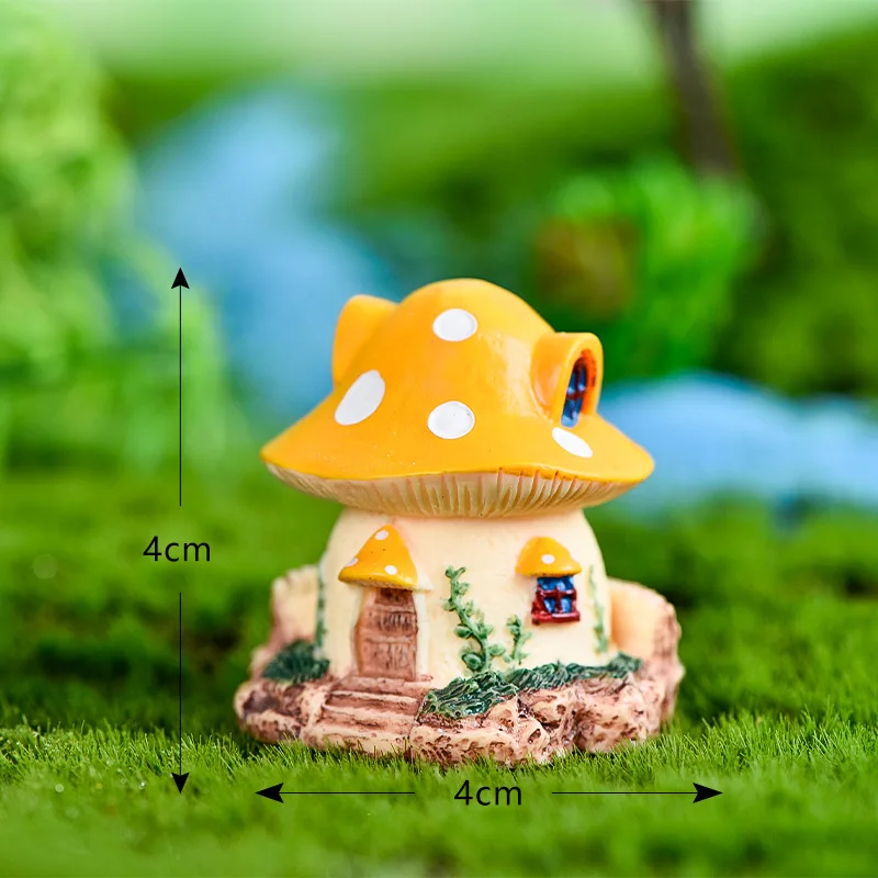 ตัวเลือกสินค้า สวนที่มีสีสันเห็ดตกแต่งบ้าน Miniacture ตุ๊กตาเรซิ่นหัตถกรรมตุ๊กตาเล็กๆ Fairy World Bonsai Garden เครื่องประดับ