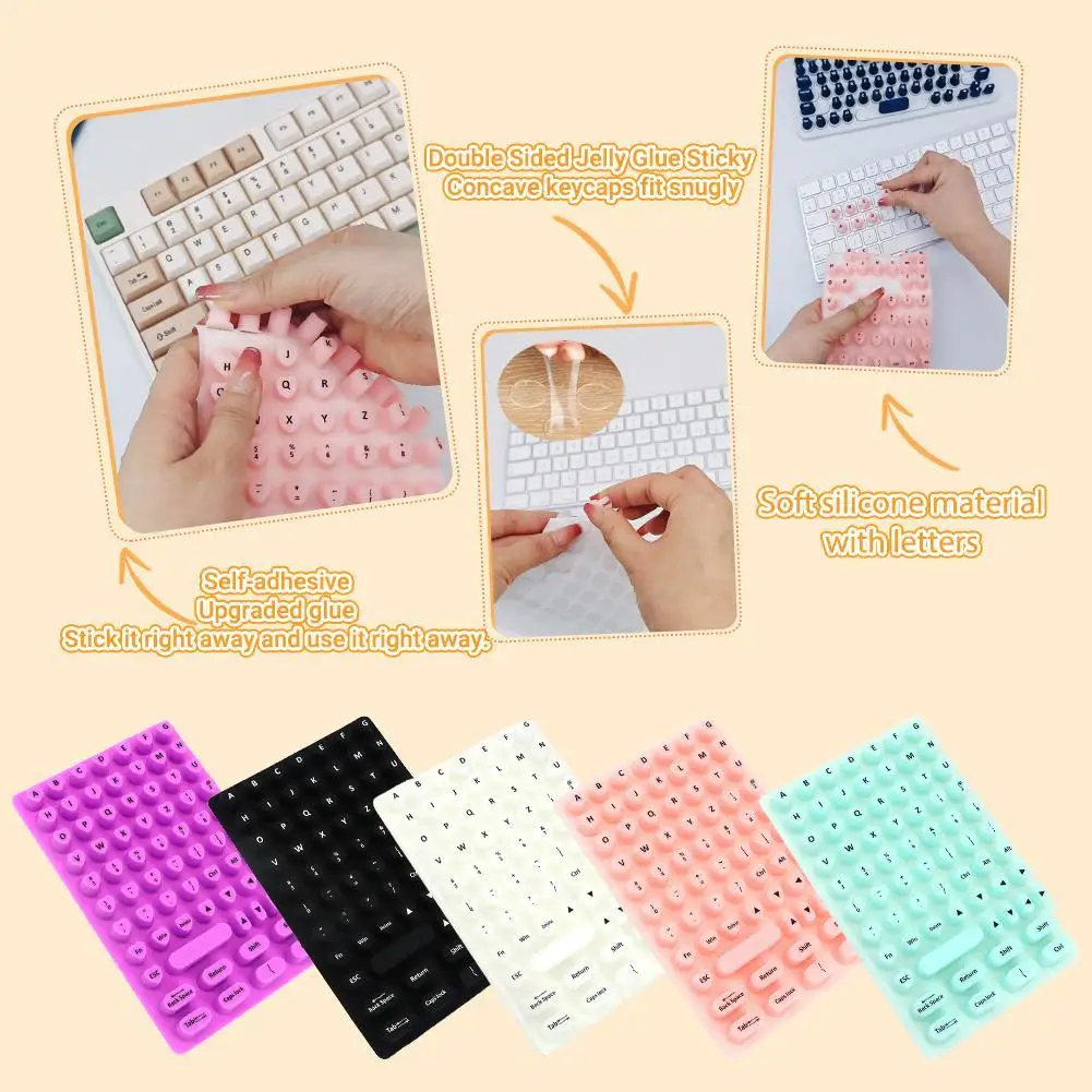 Silicone Keyboard Sticker Film for Long Nails Protection
