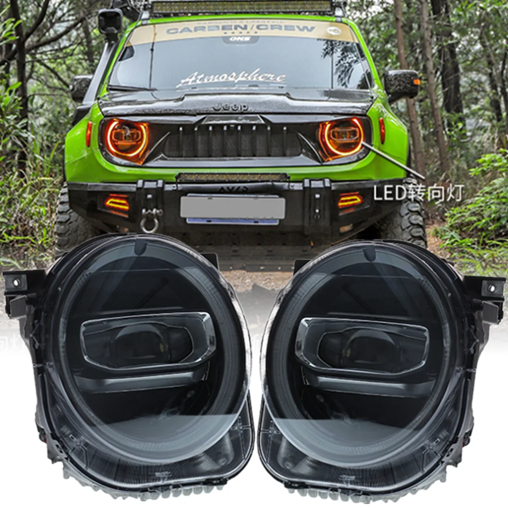 

Car Led Front Lights For Jeep Renegade Accessories 2016-2021 Upgrade Led Headlights Assembly Plug And Play