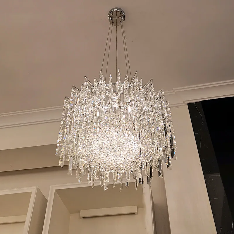 

Living room crystal chandelier new luxury modern round dining room lamp K9 Luster island decorative lighting