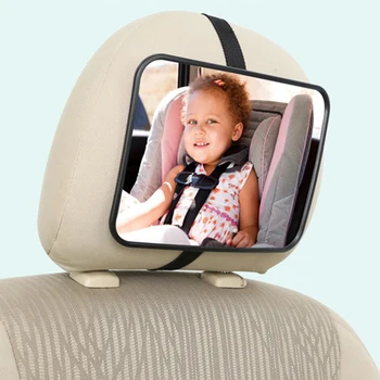 EAFC Adjustable Wide Car Rear Seat Mirror Baby/Child Seat Car Safety Mirror Monitor Square Safety Car Baby Mirror Car Interior 1