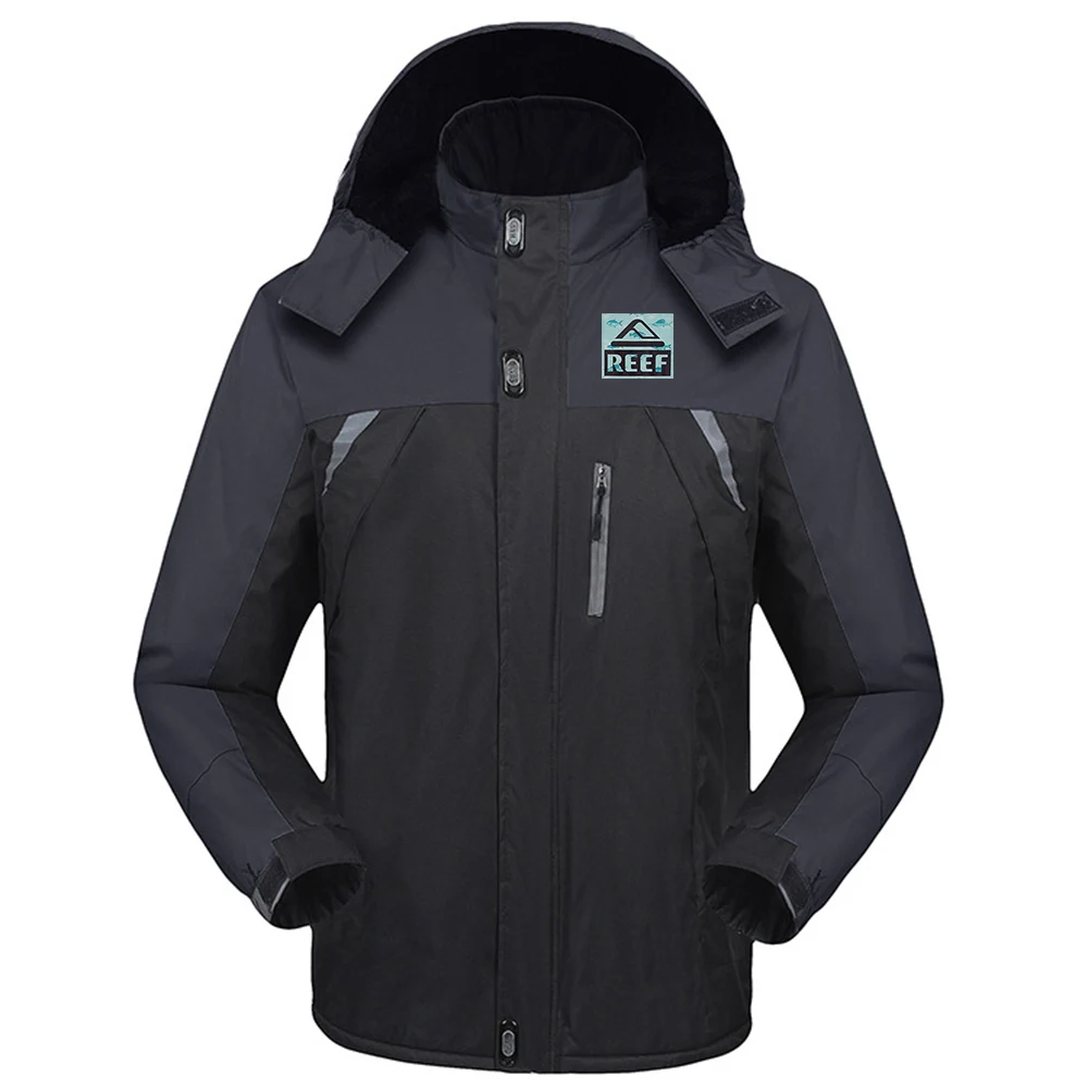 Reef 2023 New Men Autumn and Winter Jacket Thicken Windbreaker Coats Waterproof Warm Outdoor Cold-Proof Mountaineering Clothing