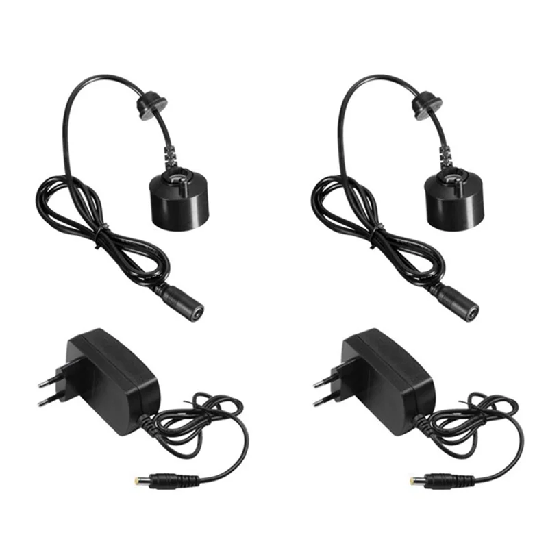 A52Q-2Pcs 36Mm Ultrasonic Humidifier Mini Mist Maker Humidifier Fogger Water Fountain Pond Atomizer Head DC 24V EU Plug 1Set