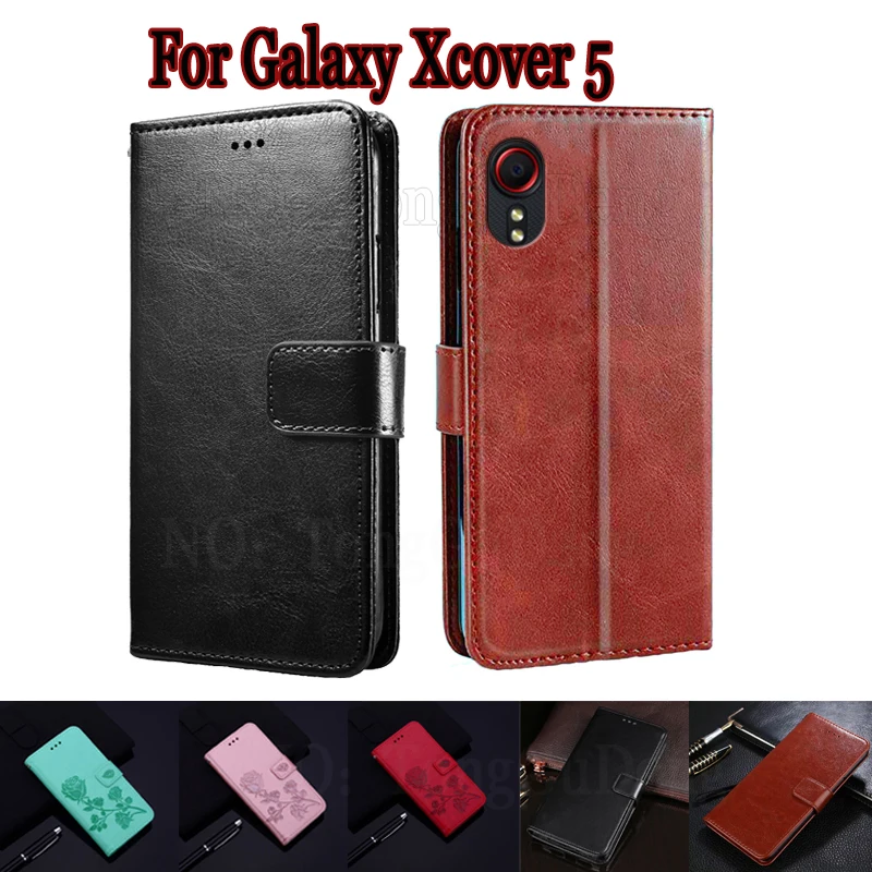 

Чехол для Samsung Galaxy Xcover 5, защитный чехол для телефона, чехол для Samsung Xcover5, чехол-книжка с бумажником и подставкой, кожаная сумка-книжка