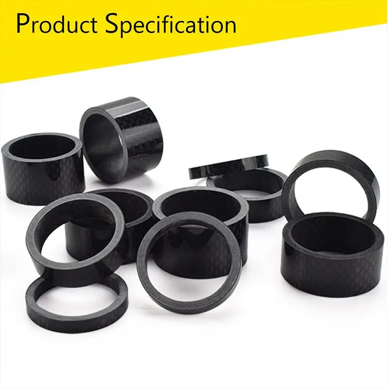 11PCS BUCKLOS Bicycle Carbon Fiber Spacer 2/3/5/10/15/20mm MTB Headset Washer 28.6mm Fork Tube Spacer Mountain Bike Accessories bicycle spacer,bicycle headset