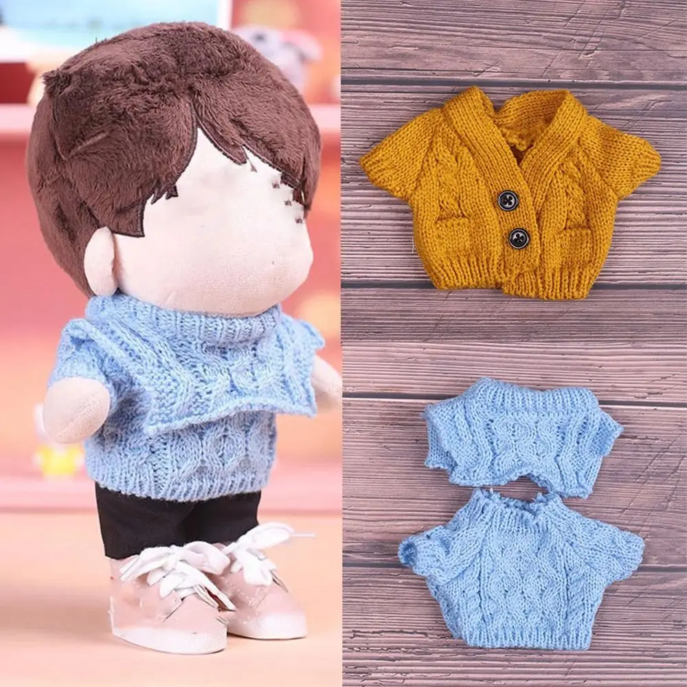 인형 패션 니트 코트 의상, 겨울 따뜻한 스웨터 상의, 인형 양말, 아이돌 인형 가디건 액세서리, 20cm