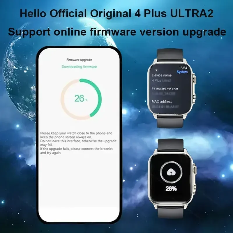 2025New Smartwatch Official Original Hello Watch 4 Plus ULTRA2 49mm AMOLED 4G ROM NFC GPT Compass Bluetooth Call Clock Men Women 4