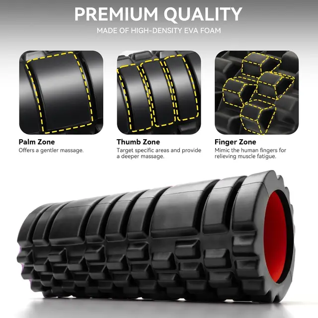 13" High Density Foam Roller for Deep Tissue Massager Exercise Patented Muscle Massage And Myofascial Trigger Point Relief 2