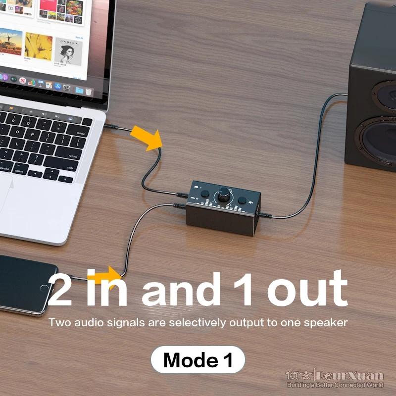 Aux mm de Áudio Jack Divisor Interruptor a em Extensão Fêmea para Fêmea Vias Analógico Amplificador Falante Adaptador Swticher - Imagem 2