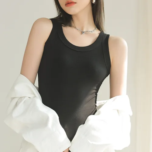 여성 패션 탱크 크롭 섹시 심리스 코튼 캐미솔 란제리 브라렛, 무선 민소매 티 속옷 튜브 탑, 스포츠 캐미스 4