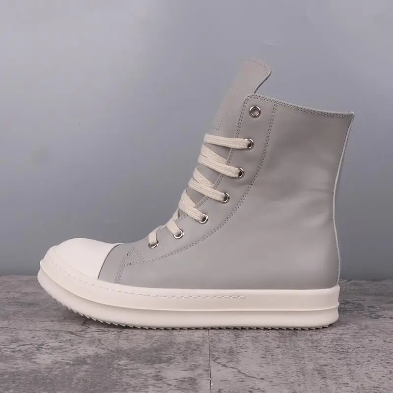 

Autumn Winter 2023 New Unisex Shoes Concise Versatile Ankle Boot Elevated Sole Patchwork Upper Zipper Design Straight Boot