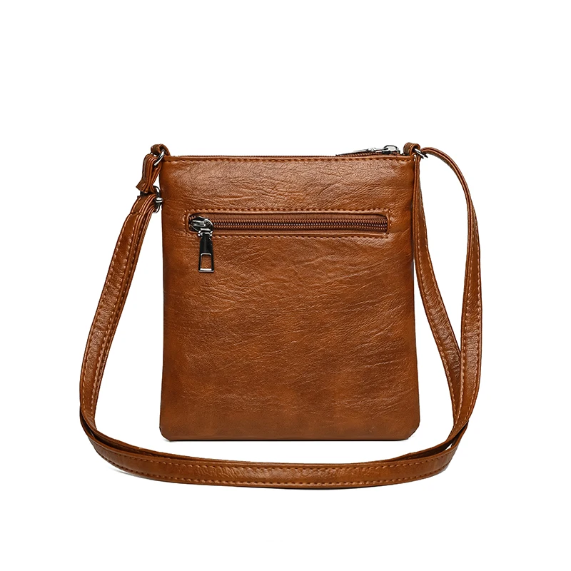 Retro square, compact and stylish synthetic leather crossbody bag suitable for mobile phones and essentials, adjustable shoulder