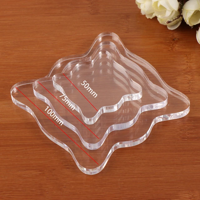 9 size Acrylic Stamps Block Pad Making Block Clear Essential Stamping Tools  For Scrapbooking Handle Stamping Photo Album Decor