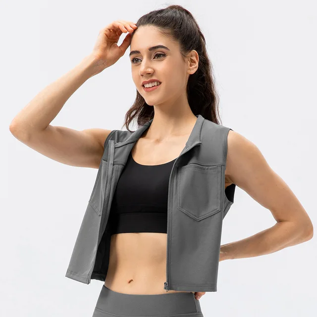 Stand Up Collar Women's Sports & Fitness Tank Top - Image 2