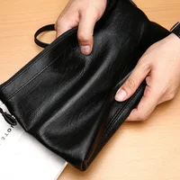 Pochette d'affaires Design de marque à la mode, sacs enveloppe en cuir PU de haute qualité, portefeuille de voyage décontracté pour hommes, poche pour téléphone portable 5