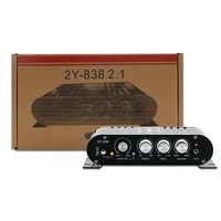 ST-838 HiFi 2.1 Channel Power Amplifier 80W*2 Stereo Bass Sound Amp Mini Media Player Subwoofer Amplifier Car Home Amp 5