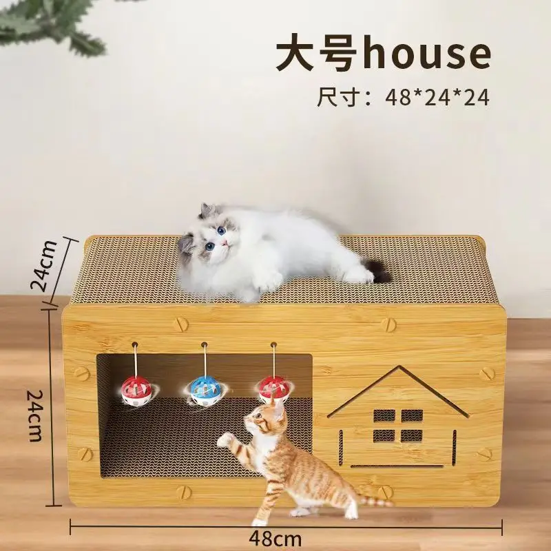 

Cat Supplies Cats Scratcher Box Heavy Duty Scratch Pad Cardboard Scratche Spacious Kitten Scratching Lounge Bed Sturdy Pet House