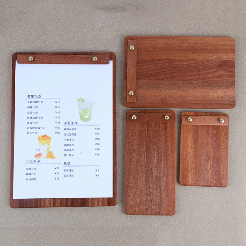 원목 메뉴판 클립 레스토랑 음료 주문 클립보드, 바 테이블 사인보드, 튼튼한 나무 메뉴판 클립