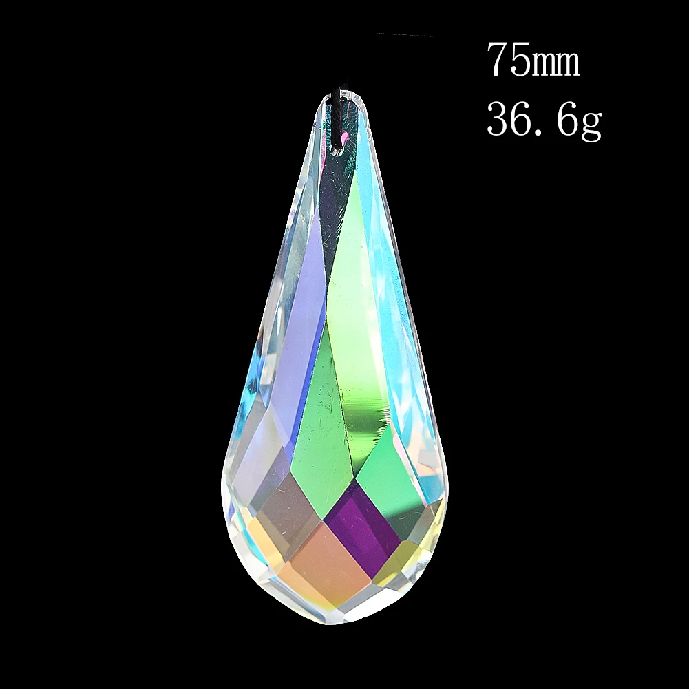 75mm Rainbow Crystal Suncatcher Prism Hanging Light Catcher Chandelier Lamp Lighting Drop Car Pendant Shinning Garden Decoration