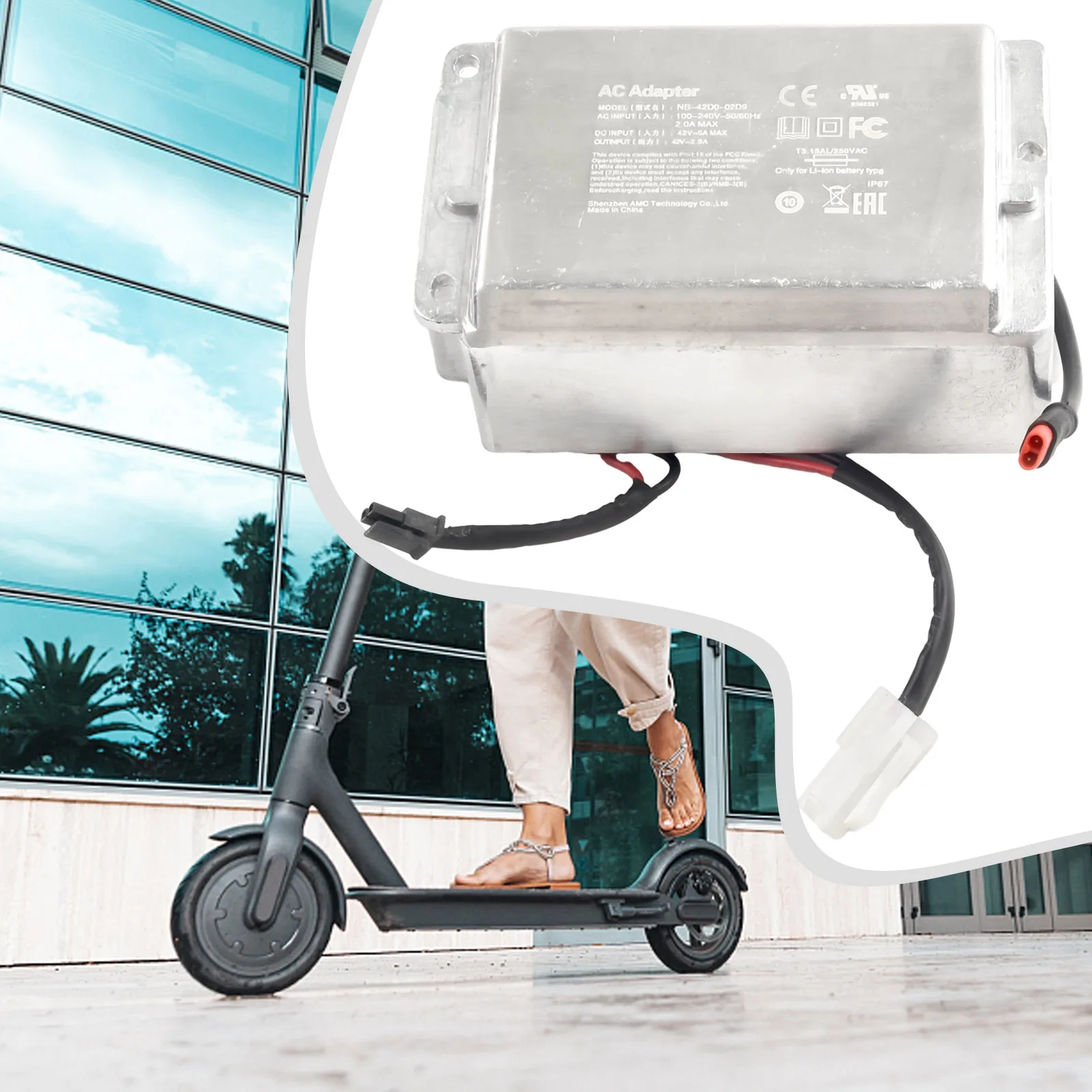

Встроенное зарядное устройство для электрического скутера Ninebot Max G30, Сменное зарядное устройство для электрических велосипедов и скутеров