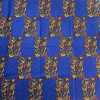 1pc Damask Fabric 5.48meter African Wax Fabric,Ghana Kente Design African Printed Wax Fabric Nigeria Ankara Kitenge Pagnes 2
