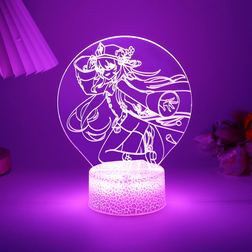 Hot Game Genshin Impact Figure Hu Tao Xiao Night Light For Kid Room