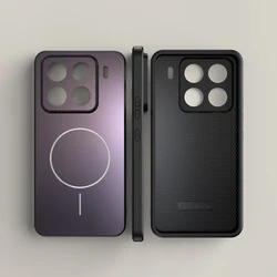 Magnetic Matte Phone Case with Magsafe Protection - Shockproof Cover and Bumper for Xiaomi 14 Pro (Purple)