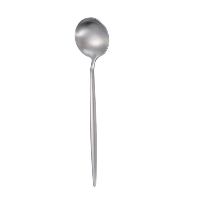 

21cm Stainless Steel Silver Color Dinner Spoon Frosted Spoon Kitchen Set Multifunctional Spoon Hotel Furniture Spoon D4