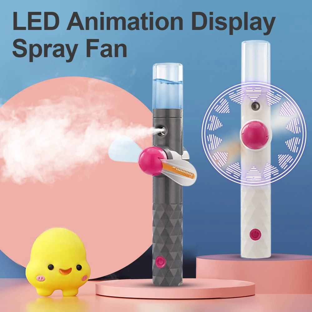 휴대용선풍기 휴대용 충전식 LED 조명 팬 에어 쿨러, 미니 데스크 USB 팬, 배터리 냉각 없는 세 번째 바람 USB 팬 10 USB 미니 핸드헬드 스프레이 선풍기, LED 주변 조명, 야외 미니 크리에이티브 데스크탑 사무실 음소거 충전, 휴대용 핸드헬드 팬, 신제품