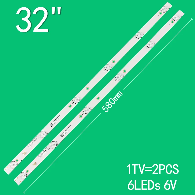 580mm LED Backlight strip 6 lamps 6V For Tv JL.D32061330-081AS-M FZD-03 E348124 HM 32v input MS-L1343 L2202 L1074