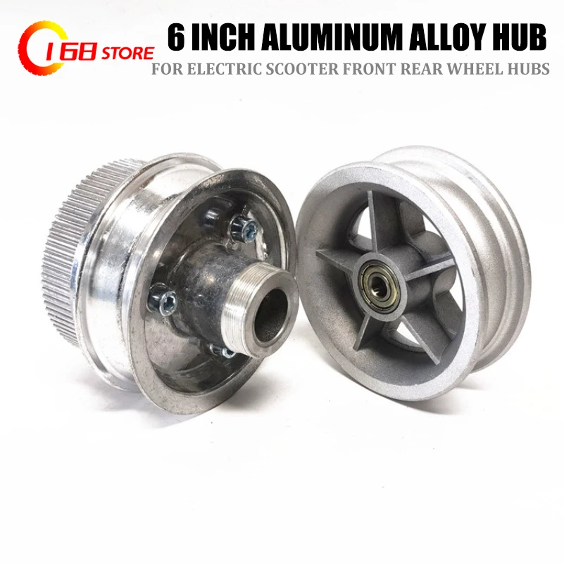 6 Inch Aluminum Alloy Wheel Hub 6X1 1/4 Steel Ring Motorized Scooter 6x2   Front  Rear    Accessories bit drill bit drill jig gold high speed steel hss step drill bit limit ring power tools for pocket hole drill jig