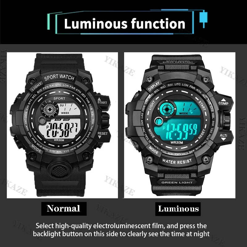 Men Sports Watch Outdoor Multifunction Life Waterproof Electronic