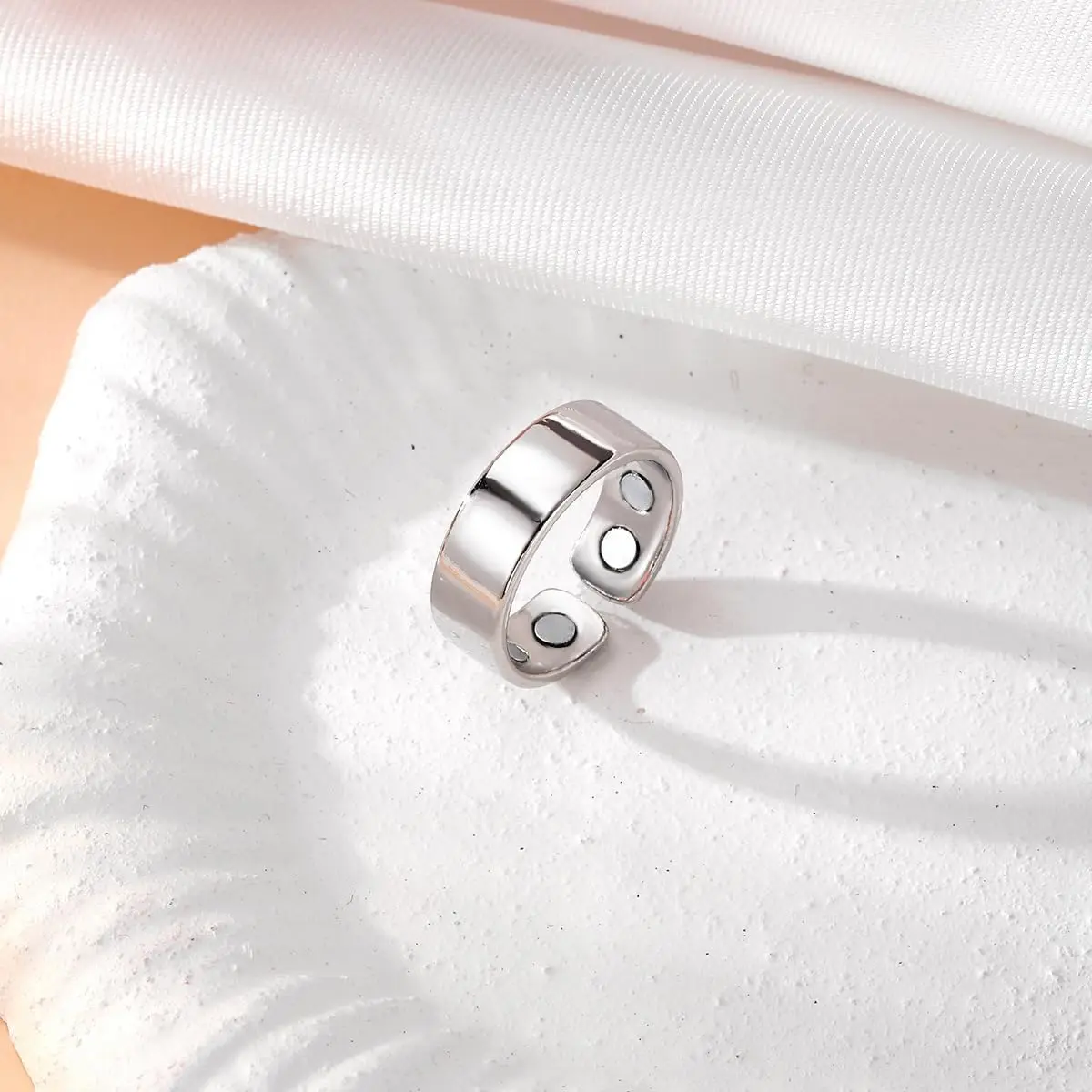 Calmi Titanium Ion Magtherapy Ring for Lymphatic Drainage and Migraine Relief
