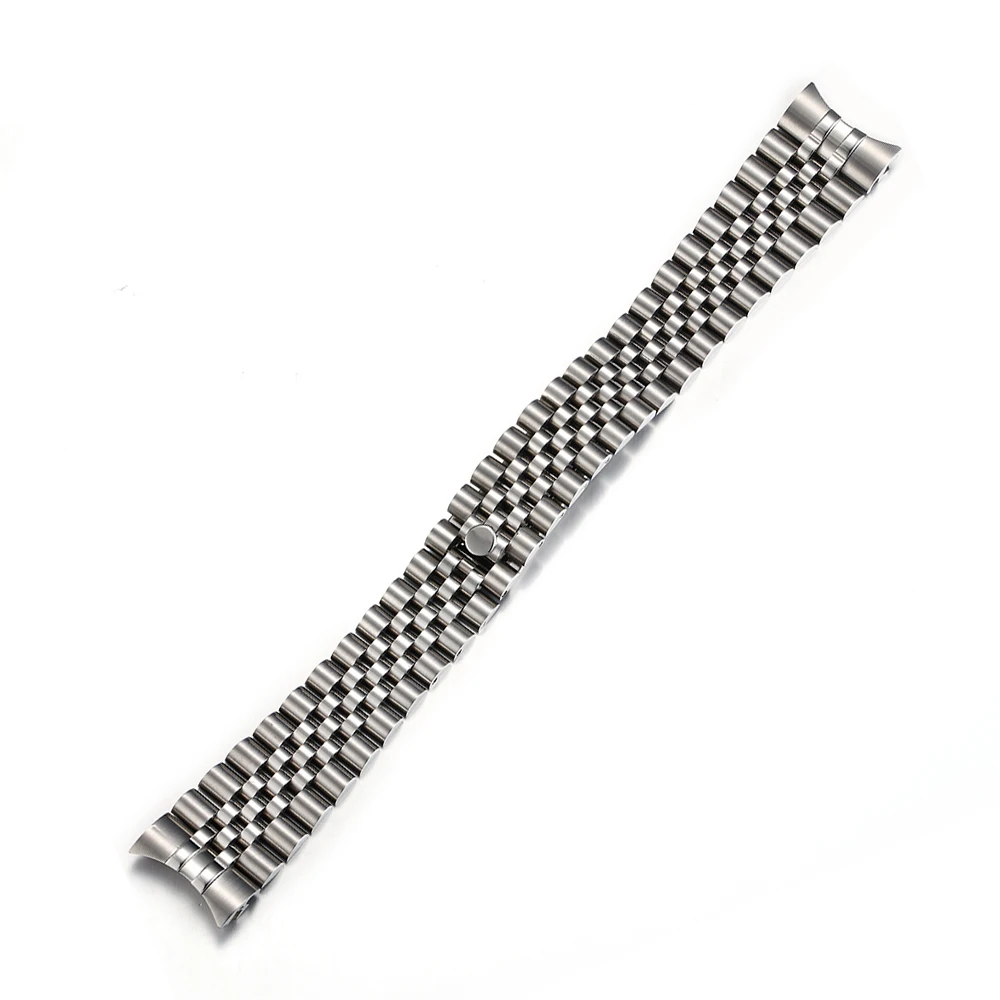 Silver Jubilee 17MM 20MM 21MM Solid Stainless Steel  Watch Band Bracelet Curved End