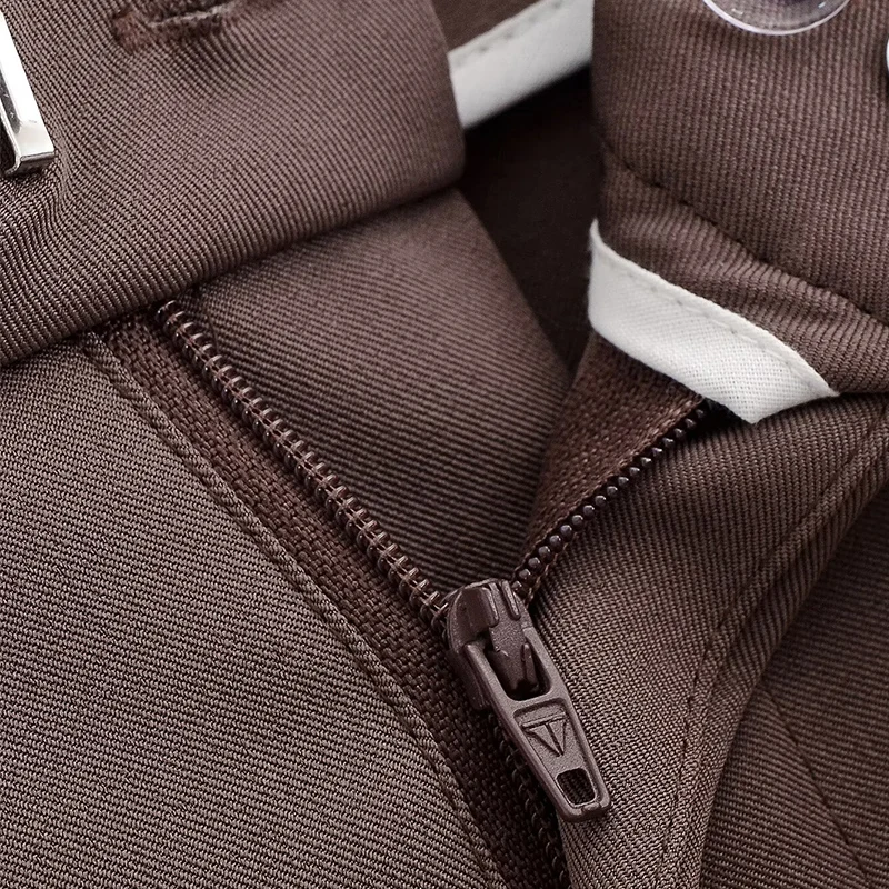 Casual Chic Pleated Women Pants Side Pockets Long Straight Loose Pants Fashion 2025 Autumn Streetwear Female Trousers