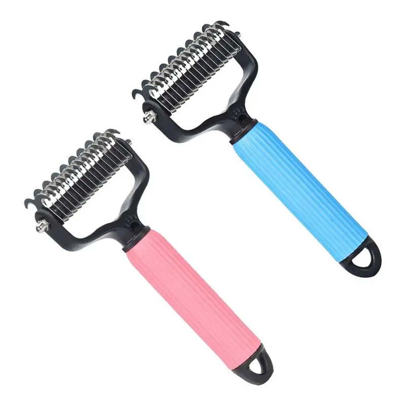 

Dog Shedding Brush Pet Grooming Cleaning Tool Hair Remover Comb Cat Grooming Shedding Tools Double Sided Shedding Dog Brush