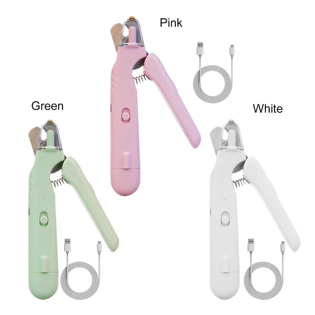 2-in-1 Nail Trimmer with LED Light 200mAh Pet Claw Clippers USB Charging W/ Splash Guard for Cats Small Medium and Large Dog 4