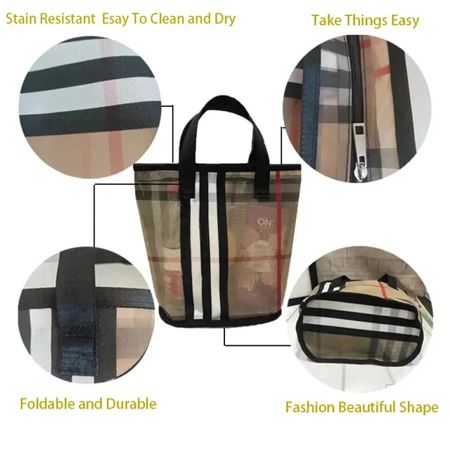 Átlátszó Tengerparti Táska Luxusmárka Kézitáska Designer Hálómosás Női Úszó Tároló - Image 4