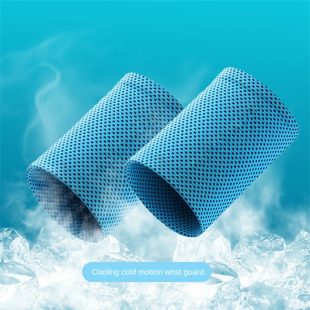 Ice Cooling Wrist Brace Support Breathable Tennis Wristband Wrap Sport Sweatband for Gym Yoga Volleyball Hand Sweat Band