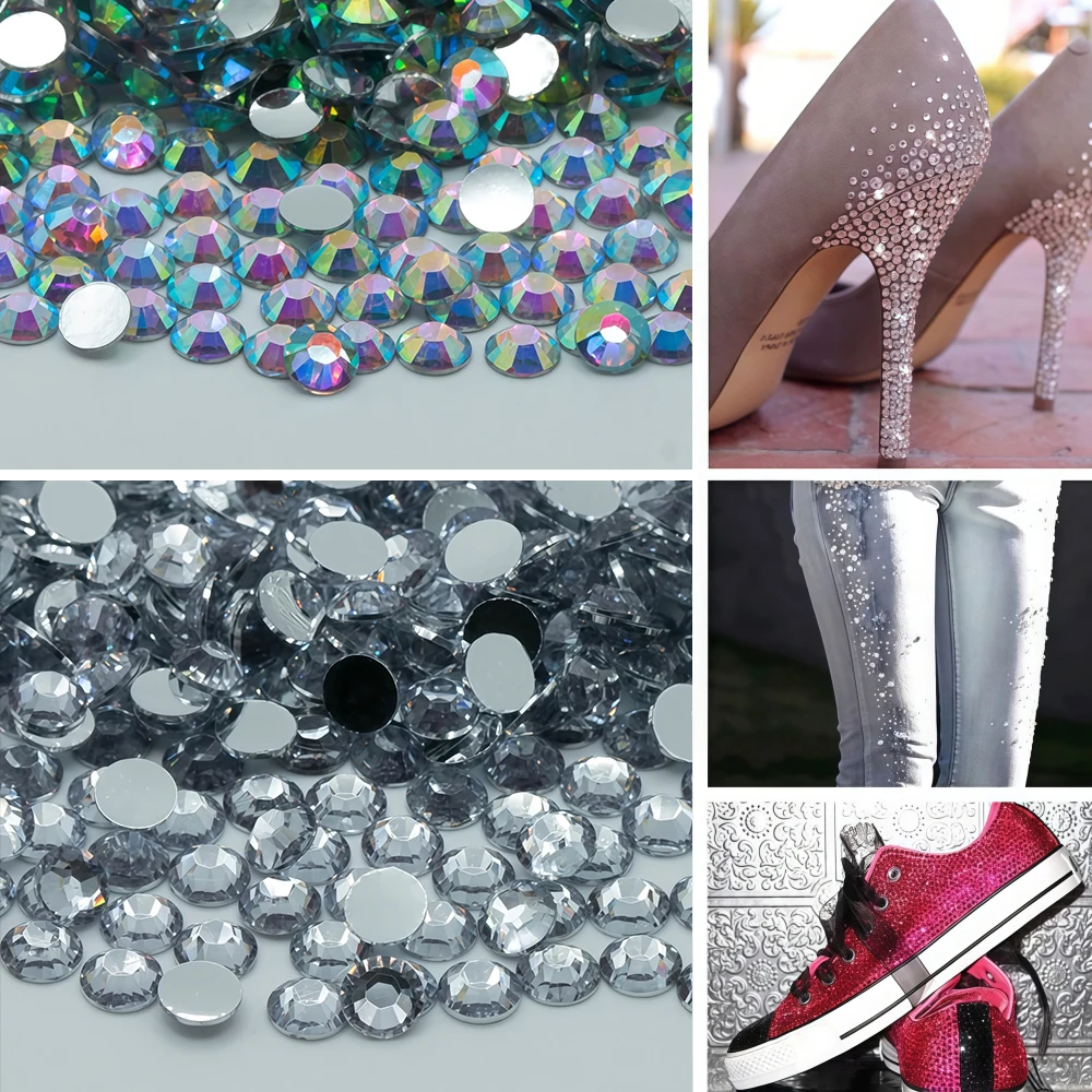 High Transparent Flat-Bottom Resin Diamonds for Nail Art and Jewelry Crafting