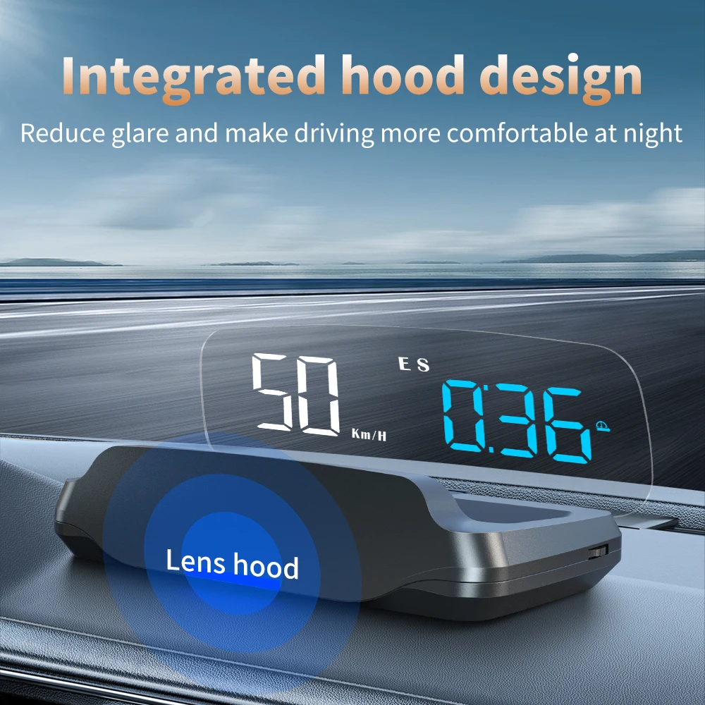 2024 GPS HUD Display Car Alarm Projector Car Electronics Accessories  Speedometer Projector Auto Gadgets Inteligentes